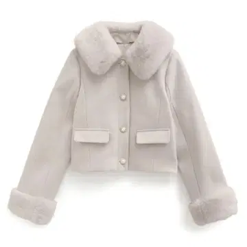 새상품 GRL 비쥬 버튼 퍼 숏 기장 코트[kz700] 아이보리 M