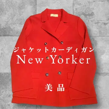 뉴요커 빨간색 더블 브레스트 가디건 새상품급