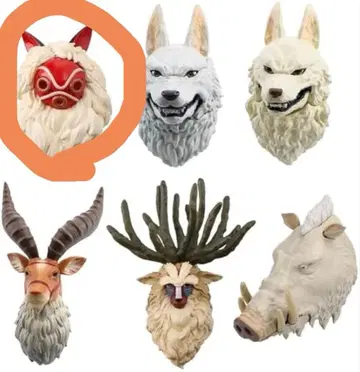 지브리 모노노케 히메 페이스 마그넷 전 6종 [산의 가면]