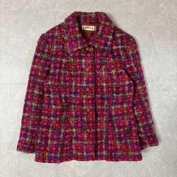 쇼와 레트로 트위드 자켓 버블 코디 숏 기장 9호 빈티지