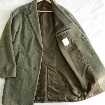 [ 레어 컬러 새상품급 ] BEAMS 체스터 코트 비슈 울 그린 L