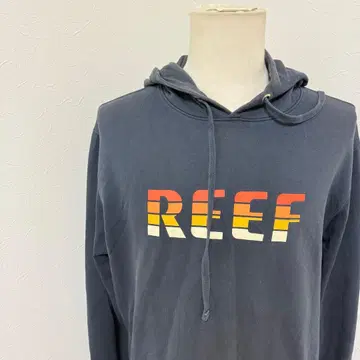 REEF 서프계 후드티 L 사이즈 네이비 로고 프린트 L-158