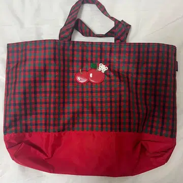 파밀리아 레슨 백 빨간색 체크