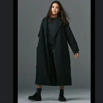 새상품급 띠어리 럭스 충전솜 가운 코트 타키자와 마키코 착용 랩 코트