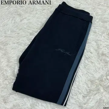 엠포리오 아르마니 사이드 라인 니트 팬츠 M 트랙 팬츠 블랙 저지
