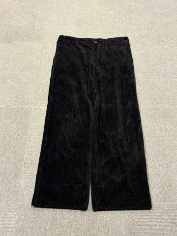 90s 코듀로이 배기 와이드 팬츠 블랙 굵은 폭 구제 의류