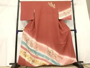 기모노 호몬기 초화문 운염색 금은채 오다큐 백화점 취급 순수 실크 일품