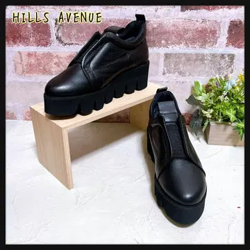 미사용급 [힐즈아베뉴] 가죽 스니커즈 시드니 웨이브 밑창 블랙