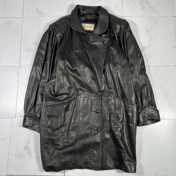 AU RENARD 가죽 코트 블랙 천연 가죽 38