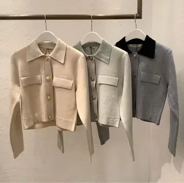 COCO DEAL 몰 컬러 더블 페이스 니트 자켓 그린