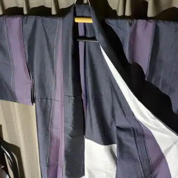 보라색 화이트 스트라이프  기모노 x7