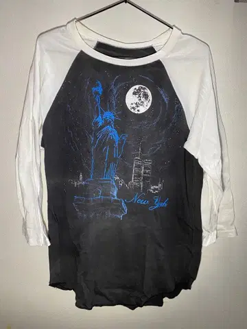 자유의 여신 뉴욕 구제 의류 래글런 슬리브 y2k 80-90s