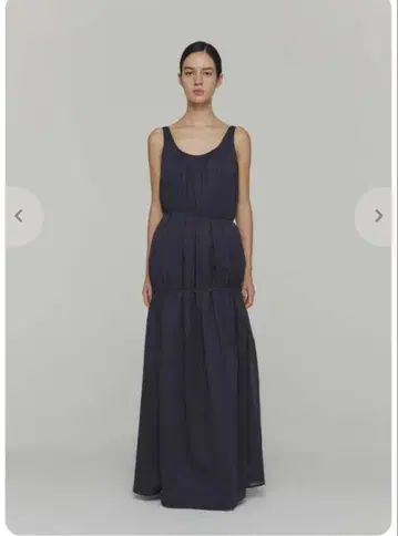 Amoment 넥 셔링 쉬어 롱 드레스