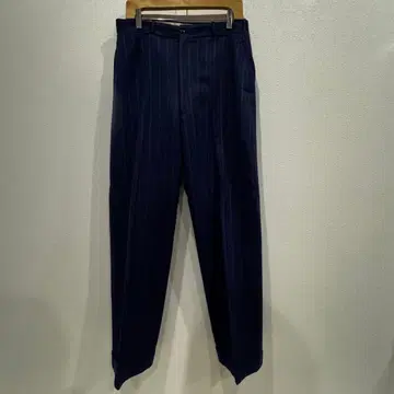 50s 울 개버딘 슬랙스 와이드 테이퍼드 스트라이프