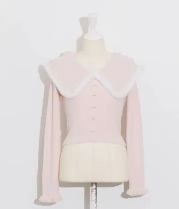 pium 퍼 칼라 마쉬멜로우 니트 핑크