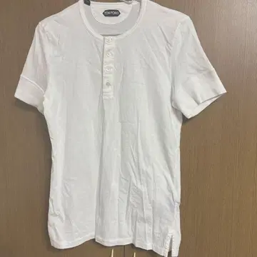 톰포드 TOM FORD 헨리넥 T셔츠 46 화이트 남성용