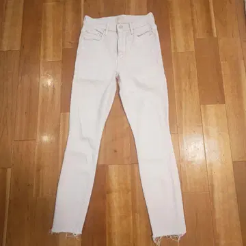 MOTHER 하이웨스트 화이트 스키니 데님