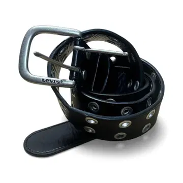 Levi's 스터드 부착 가죽 벨트 블랙