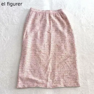 v55 el figurer 트위드 스커트 핑크 고급 고급스러움 있음