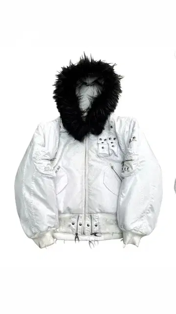 COZYCHAOS 화이트 리버서블 봄버 재킷