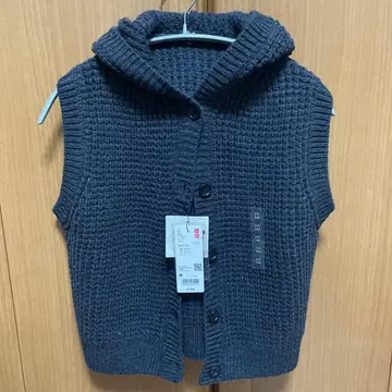 UNIQLO C 와플 니트 후데트 베스트 M 미사용
