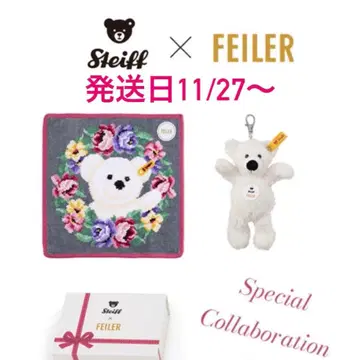 일본 니혼바시 미츠코시 페이러 손수건 슈타이프 키링 세트