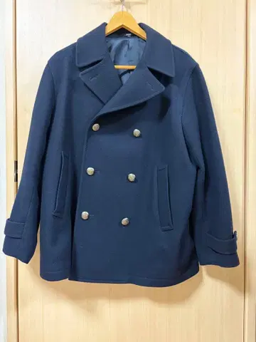 ISETAN 네이비 여성용 피코트 L 학생 울