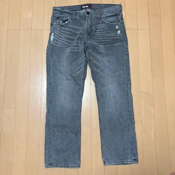 QUIKJEAN 그레이 스트레이트 데님 34