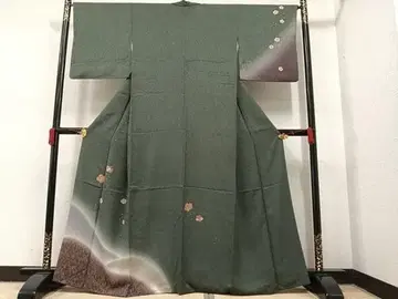 기모노 호몬기 벚꽃매화 문양 그라데이션 염색 순수 실크 일품