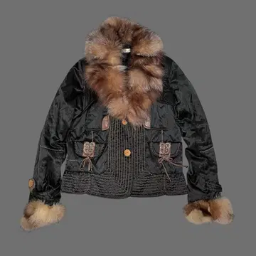 00s Stitched fur jacket