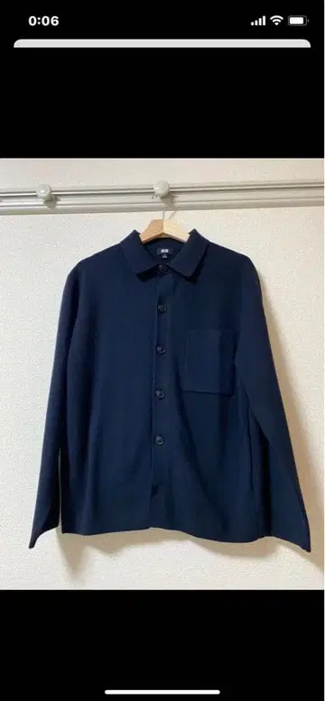UNIQLO 밀라노립 셔츠 가디건 M 네이비