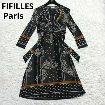 피피유 세탁 가능한 원피스 스트레치 올 패턴 프랑스제 블랙 계열