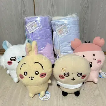 치이카와 (먼작귀) 시이프와 봉제 인형 토끼 모몽가 게 라코 담요