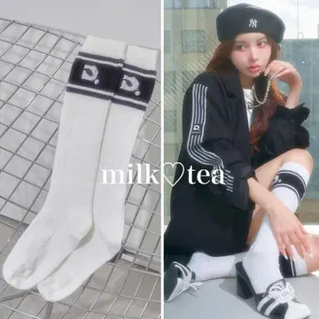 미개봉 새상품 다리치 D 로고 스트라이프 삭스 화이트