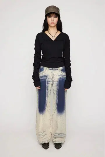 Lagua gem WASH PRINT FLARE 데님