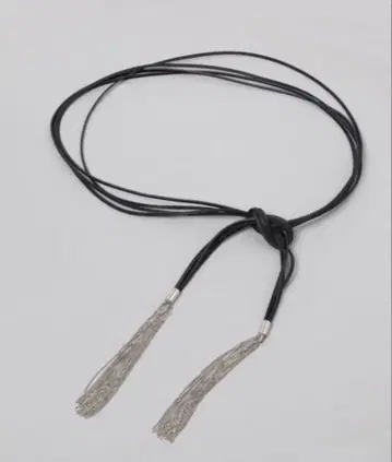 HARE 레더 프린지 벨트 블랙