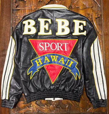 BEBE SPORT 80s MONTANA TOONS 가죽 자켓 양가죽