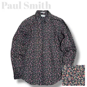 폴스미스 긴팔 셔츠 꽃무늬 올 패턴 긴팔 라운드 헴 셔츠 M