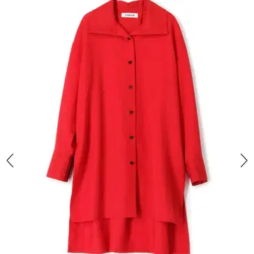 새상품급 CABaN 울 트윌 하이넥 롱 셔츠 레드 빨간색