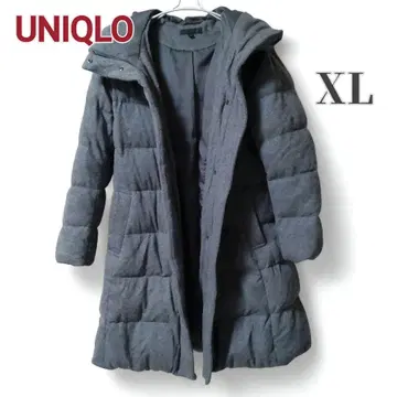 새상품급 유니클로 울 블렌드 다운 코트 XL 그레이 페더 20%
