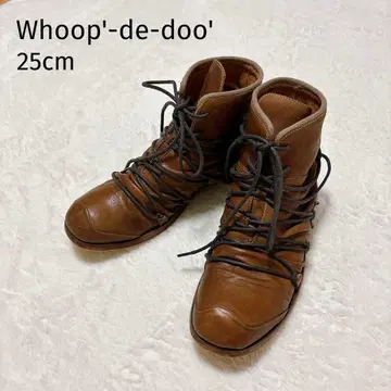 Whoop-de-doo 가죽 레이스업 부츠 25.0cm 천연 가죽