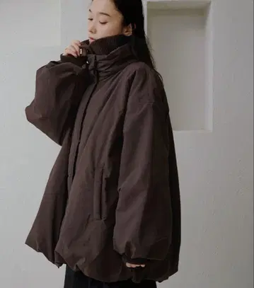 apres jour clair 벌룬 충전솜 아우터 브라운