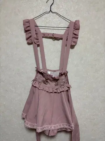 LIZLISA풍 레이스업 서스펜더부 치마바지