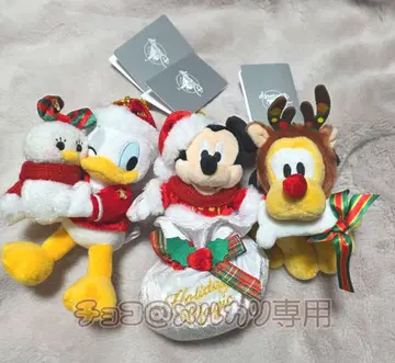 디즈니 스토어 플루토 미키 도날드 봉제 인형 키체인