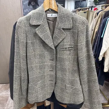 HIROKO KOSHINO 체크 무늬 테일러드 자켓