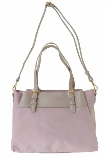 [2WAY] 다른 소재 배색 벨트 악센트 토트백