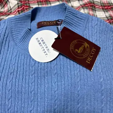 택 포함 미사용 새상품 DECOY 라이트 블루 케이블 니트 스웨터