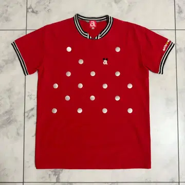 archivio 알치비오 반팔 셔츠 도트 무늬 빨간색 S 사이즈 골프웨어