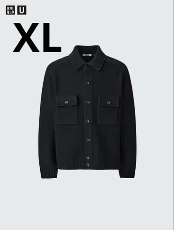 유니클로 U 라무 니트 자켓 블랙 XL 사이즈