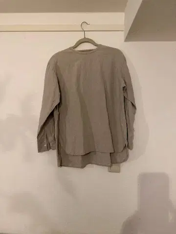 카구레 린넨 크루넥 풀오버 긴팔 셔츠